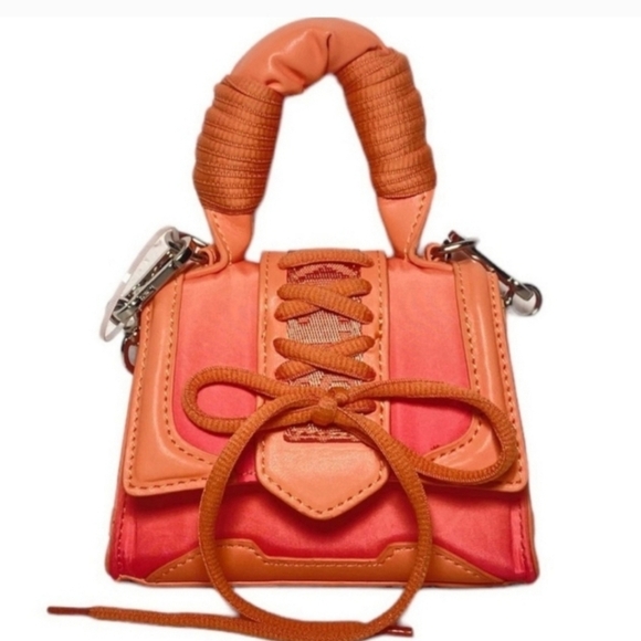 ✨️NWT✨️ Steve Madden Micro Flap-Top Handle Bag, Orange, Detachable Chain